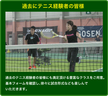 過去にテニス経験者の皆様
